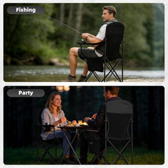 MyDepot Lightweight Camping Chair for Adults, 300lbs Capacity Foldable Portable Lawn Chair with Carry Bag, Outdoor Chair for Camping, Lawn, Beach & Travel
