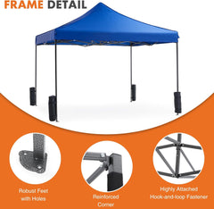 MyDepot 10 x 10 Ft Pop Up Canopy Tent Outdoor Use, Portable Shade Waterproof Beach Tent with Sand Bags for Events Backyard Parties