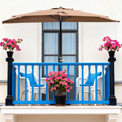 MyDepot Half Umbrella Outdoor Patio,9FT scalloped Patio Umbrella with Easy Crank, Sun Half Patio Umbrella for Patio, Market, Garden, Balcony