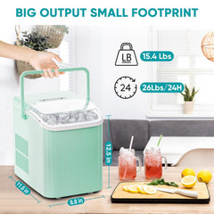 MyDepot Countertop Icemaker Machine, Self-Cleaning Quiet Ice Maker with Handle