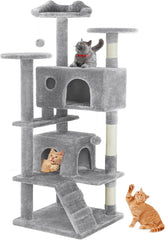 MyDepot 54 Inch Cat Tree Tower, Multi-Level with Cat Scratching Post, Indoor Cat Condo with Climbing Ladder, Plush Toy, Play House for Cat