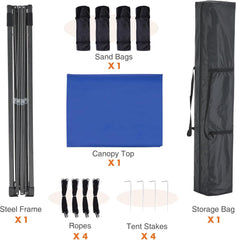 MyDepot 10 x 10 Ft Pop Up Canopy Tent Outdoor Use, Portable Shade Waterproof Beach Tent with Sand Bags for Events Backyard Parties