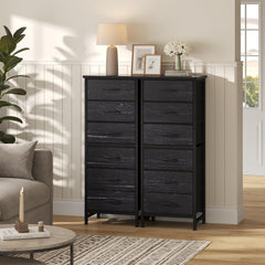 MyDepot 6 Drawers Dresser for Bedroom with Wheels, Fabric Storage Cabinet Organizer with Removable Fabric Bins, Sturdy Steel Frame for Living Room, Office, Entryway, Closets