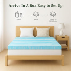 MyDepot Memory Foam Mattress Topper Twin - 4 Inch Gel Infused Bed Toppers, Pressure Relief Mattress Pad for Dorm Room