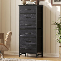 MyDepot 6 Drawers Dresser for Bedroom with Wheels, Fabric Storage Cabinet Organizer with Removable Fabric Bins, Sturdy Steel Frame for Living Room, Office, Entryway, Closets