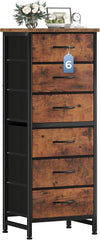 MyDepot 6 Drawers Dresser for Bedroom with Wheels, Fabric Storage Cabinet Organizer with Removable Fabric Bins, Sturdy Steel Frame for Living Room, Office, Entryway, Closets