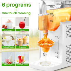 Mydepot Slushie Machine, 15-Minute Slushy Machine(Fastest Results) For Home, Frozen Drink And Slushie Maker With 6 Preset Programs, 12-Hours Long-Lasting Cooling