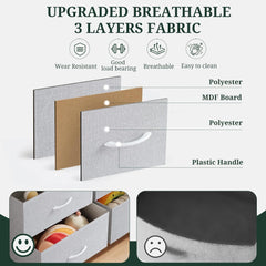 MyDepot 8-Drawer Dresser for Bedroom, Anti-Tip Tall Storage Organizer Chest of Drawers with Wooden Top and Metal Frame Fabric Bins for Closet, Living Room, Hallway, Entryway