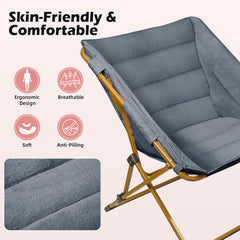 MyDepot Comfy Saucer Chair for Adults, Soft Faux Fur Bedroom Chair, Cozy Folding Lounge Chair Reading Chair for Living Room, Dorm & Bedroom