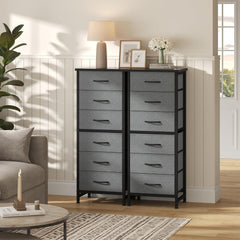 MyDepot 6 Drawers Dresser for Bedroom with Wheels, Fabric Storage Cabinet Organizer with Removable Fabric Bins, Sturdy Steel Frame for Living Room, Office, Entryway, Closets