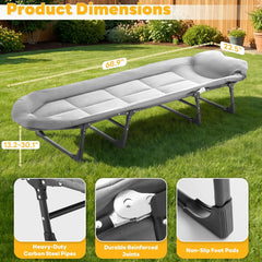 MyDepot Camping Cot for Adults, 6 Angle Adjustable Folding Camping Bed with Mattress, Foldable Camping Bed for Camp, Office, Outdoor, Lightweight Camping Cot with Carry Bag Supports 450 lbs