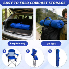 MyDepot Lightweight Camping Chair for Adults, 300lbs Capacity Foldable Portable Lawn Chair with Carry Bag, Outdoor Chair for Camping, Lawn, Beach & Travel