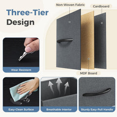 MyDepot 6 Drawers Dresser for Bedroom with Wheels, Fabric Storage Cabinet Organizer with Removable Fabric Bins, Sturdy Steel Frame for Living Room, Office, Entryway, Closets