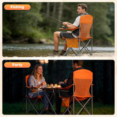 MyDepot Lightweight Camping Chair for Adults, 300lbs Capacity Foldable Portable Lawn Chair with Carry Bag, Outdoor Chair for Camping, Lawn, Beach & Travel