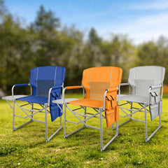 MyDepot Camping Directors Chair, Portable Folding Chair with Side Table and Pocket for Beach, Camping, Lawn & Fishing
