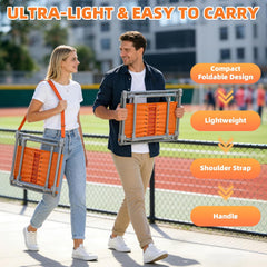 MyDepot Stadium Seat for Bleachers with Legs, Portable Folding Stadium Chair Bleacher Chair with Back Support & Shoulder Strap for Camping & Outdoor Events