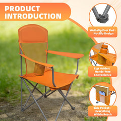 MyDepot Lightweight Camping Chair for Adults, 300lbs Capacity Foldable Portable Lawn Chair with Carry Bag, Outdoor Chair for Camping, Lawn, Beach & Travel
