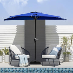MyDepot Half Umbrella Outdoor Patio,9FT scalloped Patio Umbrella with Easy Crank, Sun Half Patio Umbrella for Patio, Market, Garden, Balcony