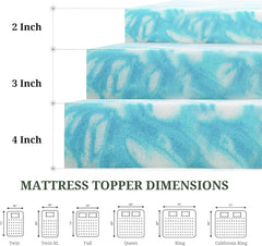 MyDepot Memory Foam Mattress Topper Twin - 4 Inch Gel Infused Bed Toppers, Pressure Relief Mattress Pad for Dorm Room