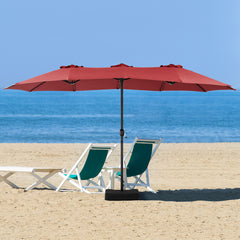 MyDepot 15FT Large Patio Umbrella with Base Included, Rectangle Table Umbrella Outdoor Patio, Outside Umbrellas for Deck, Market, Backyard