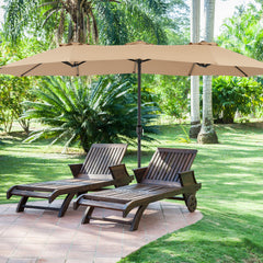 MyDepot 15FT Large Patio Umbrella with Base Included, Rectangle Table Umbrella Outdoor Patio, Outside Umbrellas for Deck, Market, Backyard