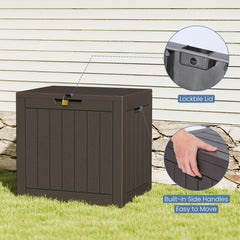 MyDepot Deck Box with 31 Gallon Capacity, Weatherproof Resin Lockable Outdoor Storage for Secure Package Deliveries and Indoor Storage in Garden or Patio, Backyard