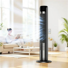 MyDepot 36 Inch Tower Fan, 25 ft/s Bladeless Fan Cold Air, 28dB Quiet for Sleep, 12H Timer, 5 Speeds, 4 Modes, LED Display,Oscillating Floor Fan for Bedroom & Living Room