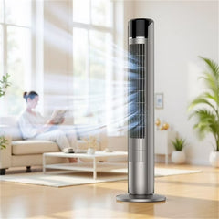 MyDepot 36 Inch Tower Fan, 25 ft/s Bladeless Fan Cold Air, 28dB Quiet for Sleep, 12H Timer, 5 Speeds, 4 Modes, LED Display,Oscillating Floor Fan for Bedroom & Living Room