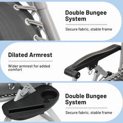 Mydepot Zero Gravity Chair with Removable Cushion,Portable Reclining Lounge Chair Folding Recliner for Indoor, Patio, Beach, Pool, Garden