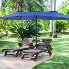 MyDepot 15FT Large Patio Umbrella with Base Included, Rectangle Table Umbrella Outdoor Patio, Outside Umbrellas for Deck, Market, Backyard