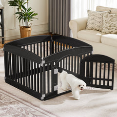 MyDepot Plastic Dog Playpen - 4-Panel 24" Expandable & Durable Pet Fence for Medium Dogs - Indoor & Outdoor Portable Puppy Playpen with Secure Locking Door