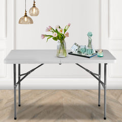 MyDepot Plastic Folding Table Outdoor Indoor Heavy Duty Portable Desk with Carrying Handle for Camping Picnic Party