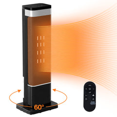 Mydepot Space Heater for Indoor Use, 24Inch Portable Heater with Remote and Thermostat,3 Light Modes, 60°Oscillation, 12H Timer