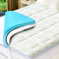MyDepot Double-layer 2-inch gel memory foam & 2inch Cool Pillow Top for Back Pain Relief, Medium Firm