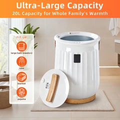 Mydepot Towel Warmer for Bathroom, 20L Towel Heater with 4 Time Settings & Auto-Off, Fast Heating Blanket Warmer for Home, Safety Child Lock and Temp-Alert Design for Towels, Bathrobes, Blankets