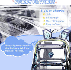 MyDepot Cute Clear Backpack,
STURDY FEATURES