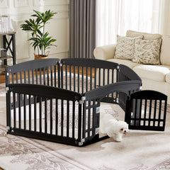 MyDepot Plastic Dog Playpen - 6-Panel 24" Expandable & Durable Pet Fence for Medium Dogs - Indoor & Outdoor Portable Puppy Playpen with Secure Locking Door