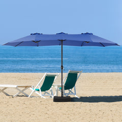 MyDepot 15FT Large Patio Umbrella with Base Included, Rectangle Table Umbrella Outdoor Patio, Outside Umbrellas for Deck, Market, Backyard