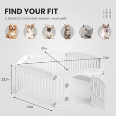 MyDepot Plastic Dog Playpen - 6-Panel 24" Expandable & Durable Pet Fence for Medium Dogs - Indoor & Outdoor Portable Puppy Playpen with Secure Locking Door