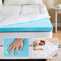 MyDepot Double-layer 2-inch gel memory foam & 2inch Cool Pillow Top for Back Pain Relief, Medium Firm