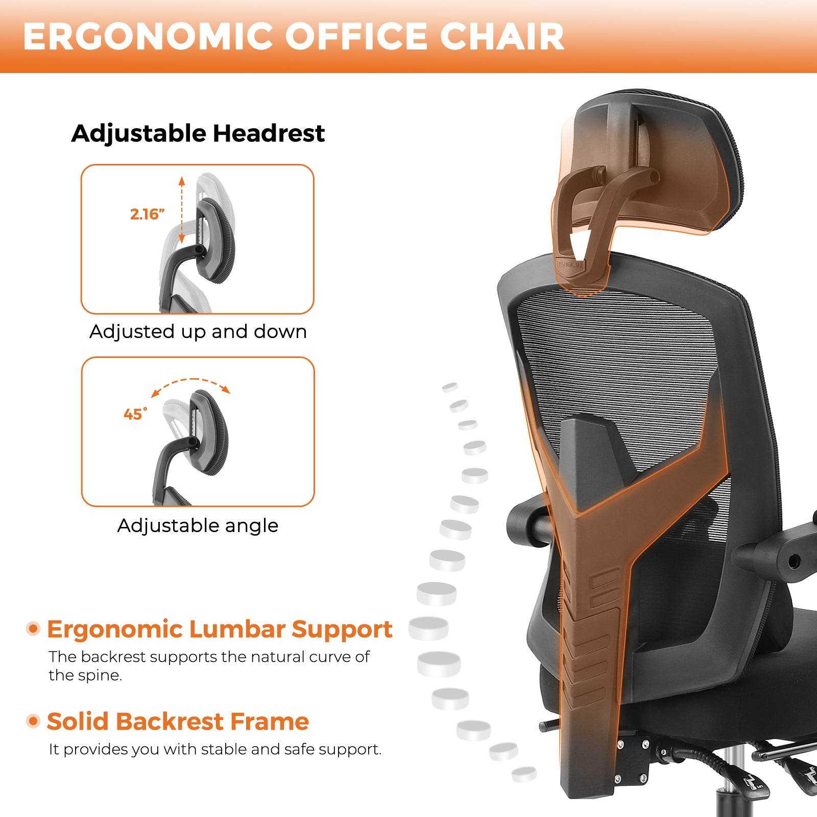 MyDepot Gaming Reclining High-Back Mesh Chair
ERGONOMIC OFFICE CHAIR