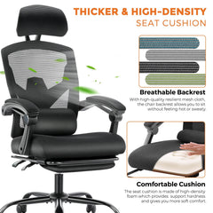 MyDepot Gaming Reclining High-Back Mesh Chair
THICKER & HIGH-DENSITY
SEAT CUSHION