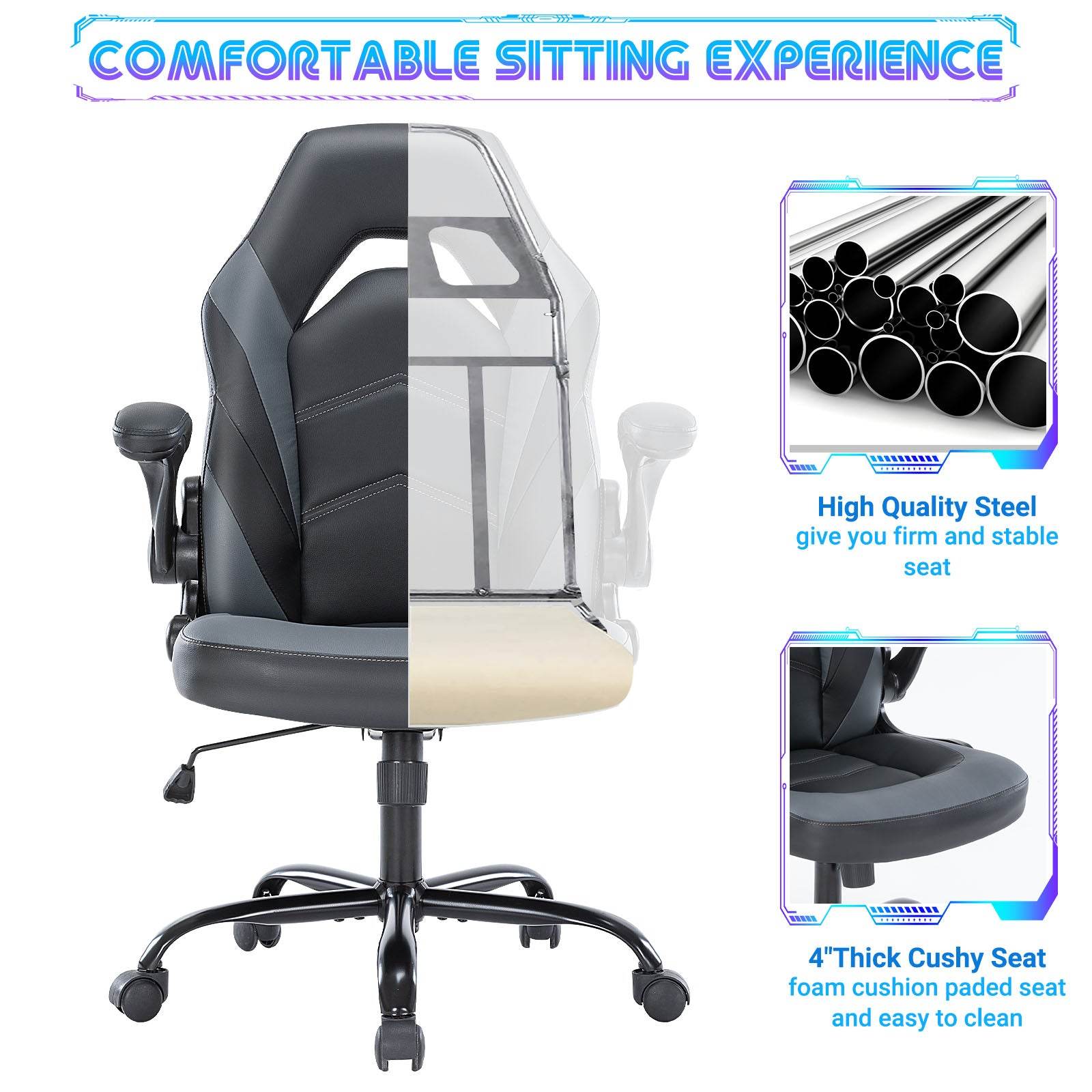 MyDepot Gaming Reclining High-Back Ergonomic Chair
COMFORTABLE SITTIING EXPERIENCE