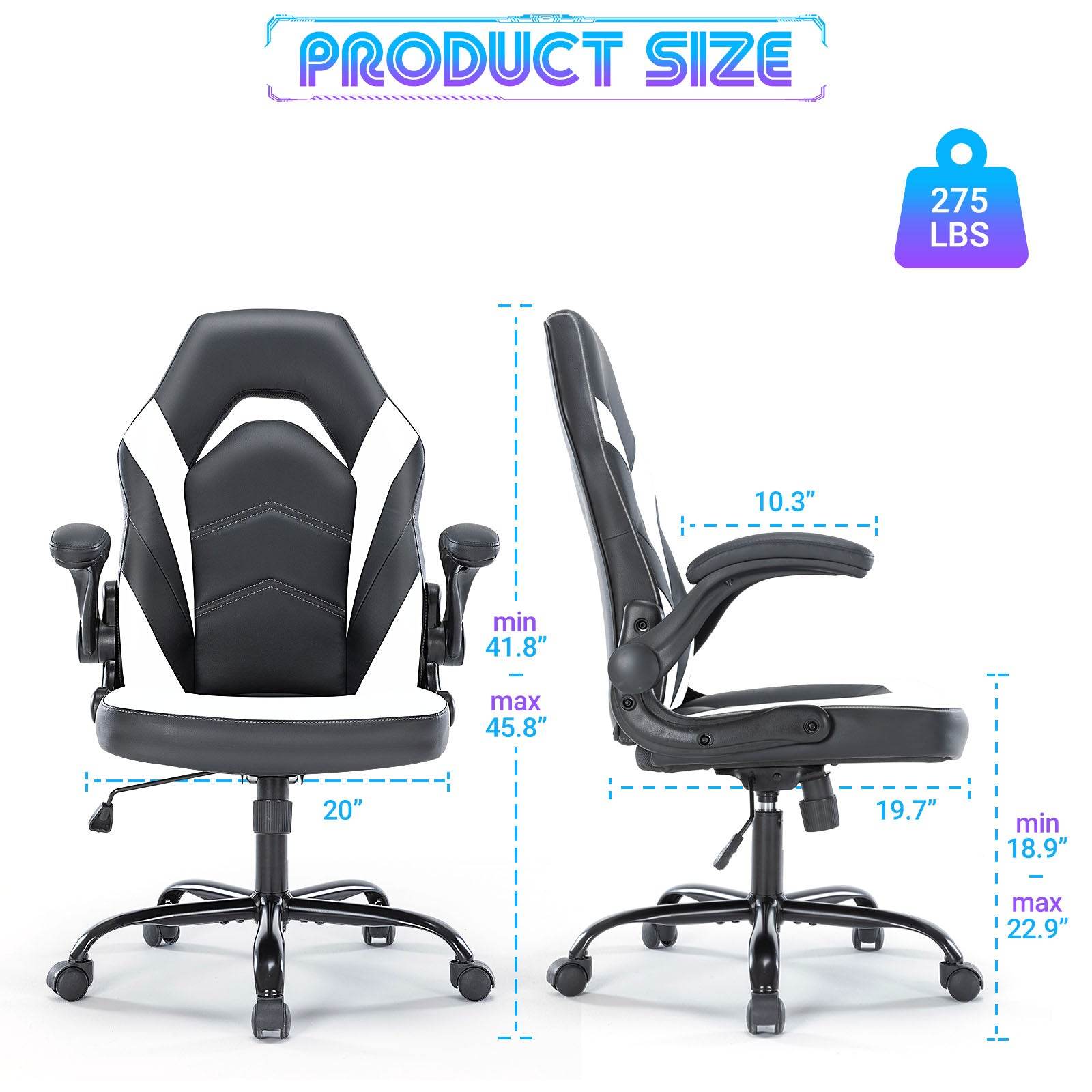 MyDepot Gaming Reclining High-Back Ergonomic Chair
PRODUCT SIZE