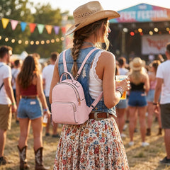 Rosvovo Mini Backpack Purse - Stylish Small Backpack for Women, Compact Pink Fashionable Daypack