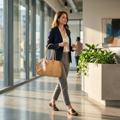 Rosvovo Brown Work Bag for Women | Large Tote Bag, Water Resistant Professional Work