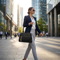 Rosvovo Leather Tote Bags | Minimalist East West Shoulder Bag, Women, Luxury Handbag, Professional, Daily Use