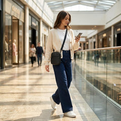 Rosvovo Crossbody Bags - Small Leather Purse for Women | Triple Compartment, Vegan Handbag, Daily Essentials