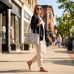 Rosvovo Zebra Print Purse | Oversized Striped Satchel Shoulder Bag, Women