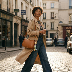 Rosvovo Retro Vegan Leather Hobo Bag - Small Brown Shoulder Purse | Women, Vintage, Y2K Mini Bag